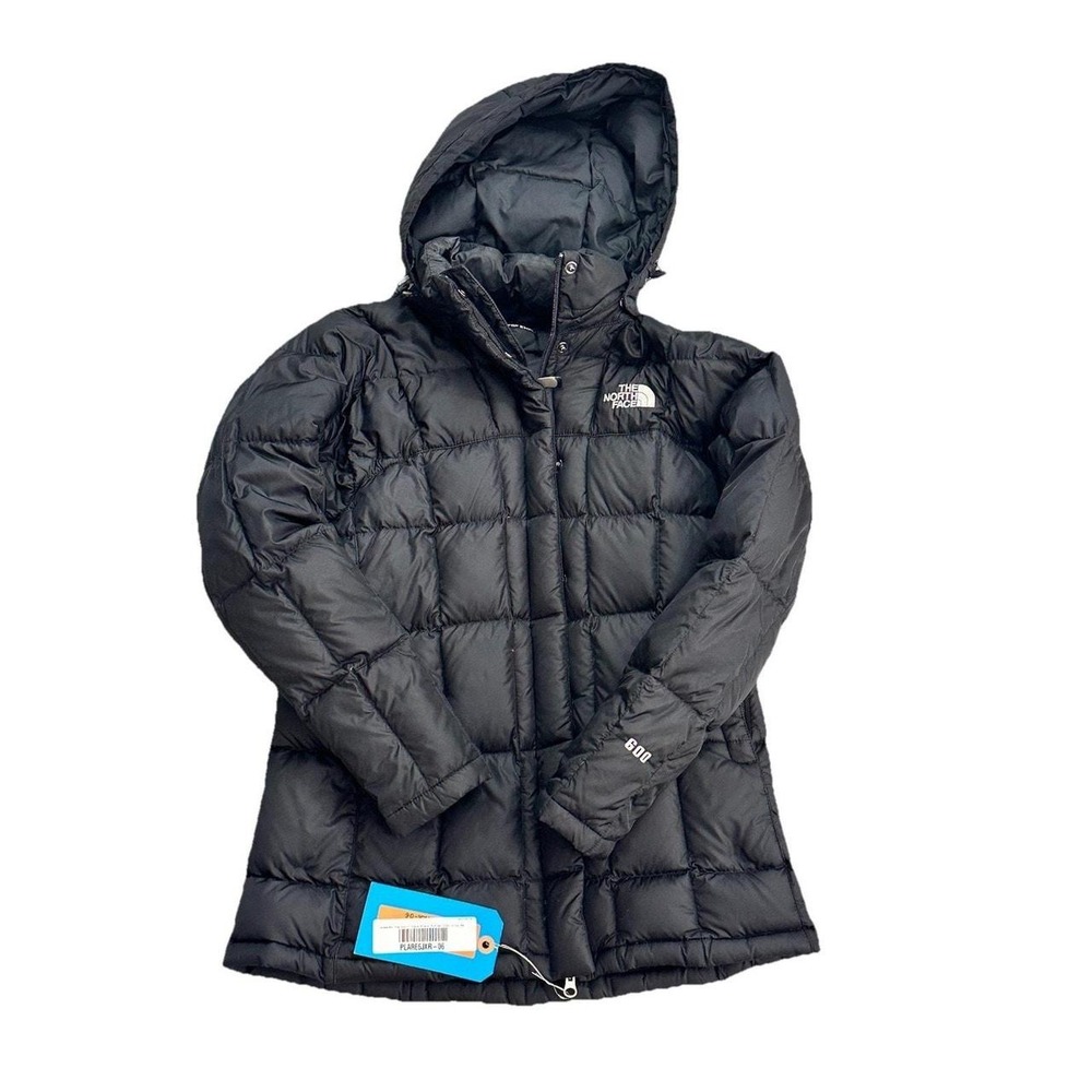 NWT The North Face Womens XS Black 600 Down Fill Hooded Puffer Parka Jacket Long